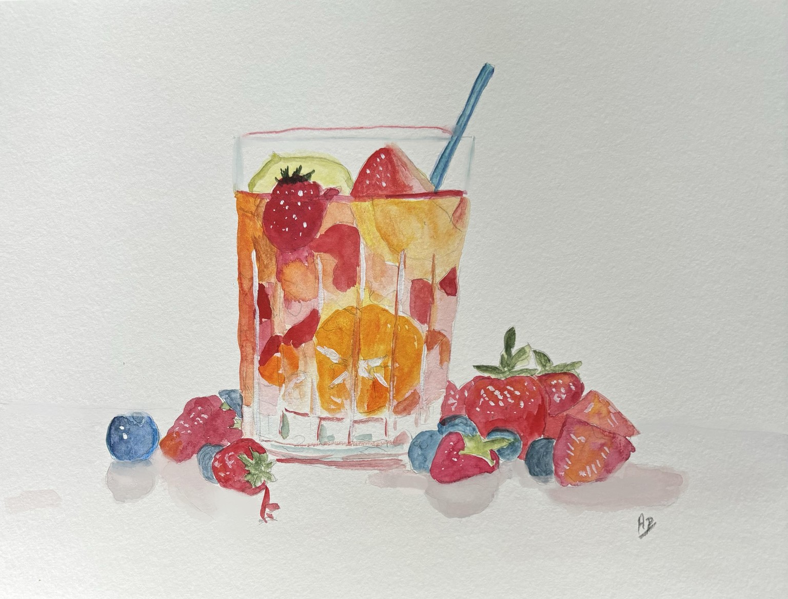Watercolour fruit - image 1 - student project