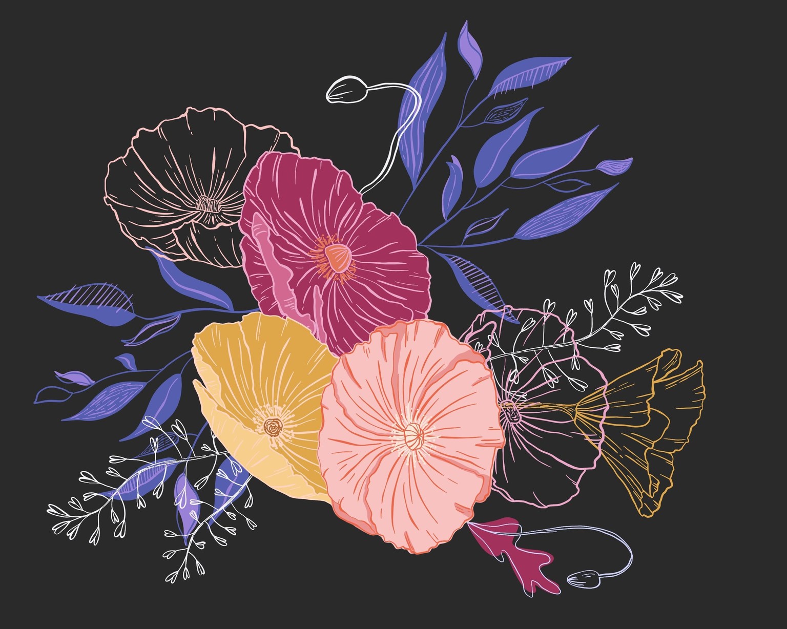 Blacklight Poppies - image 1 - student project