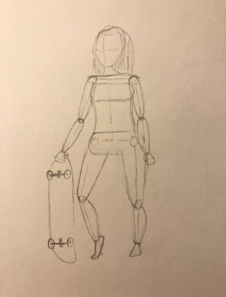 Skater Girl Sketch + Digital - image 2 - student project