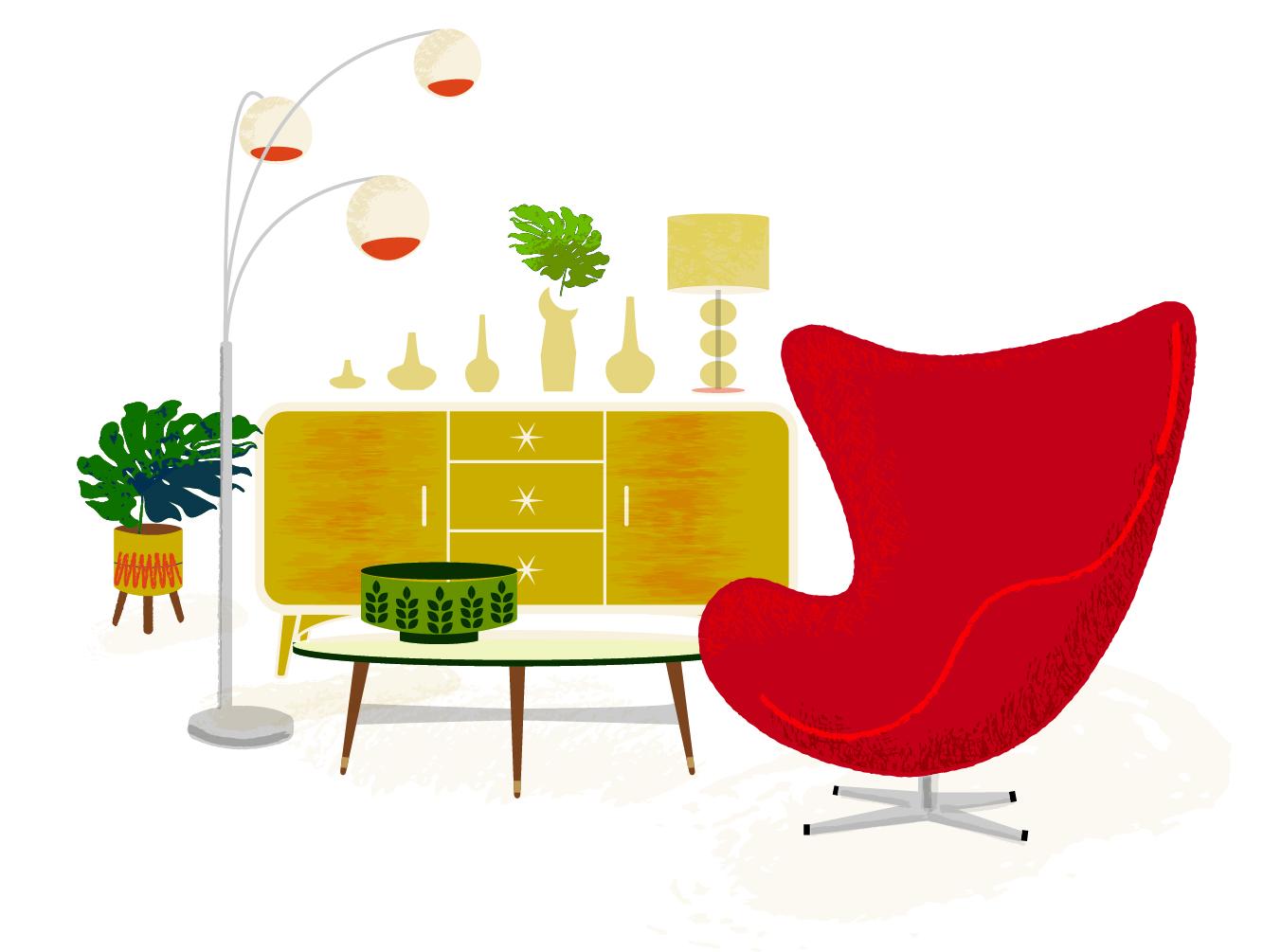 Mid Century Livingroom - image 4 - student project