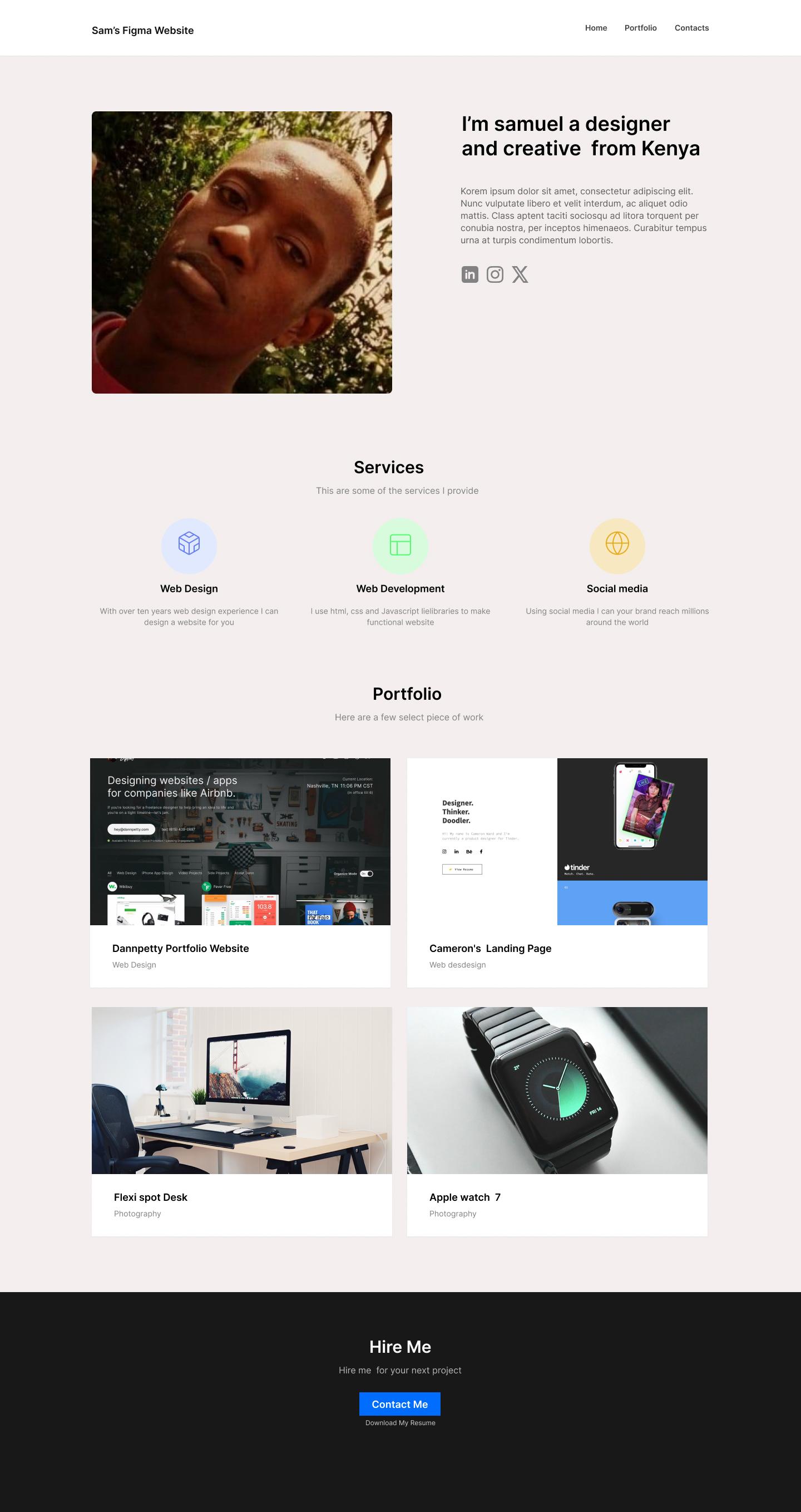 Simple Personal Portfolio Website - image 1 - student project