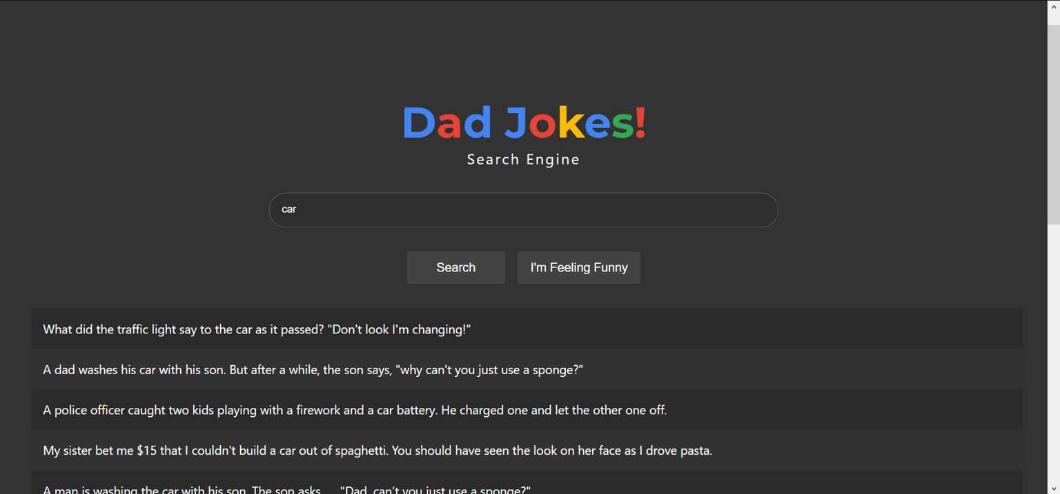 Dad Jokes: Search Engine - image 2 - student project