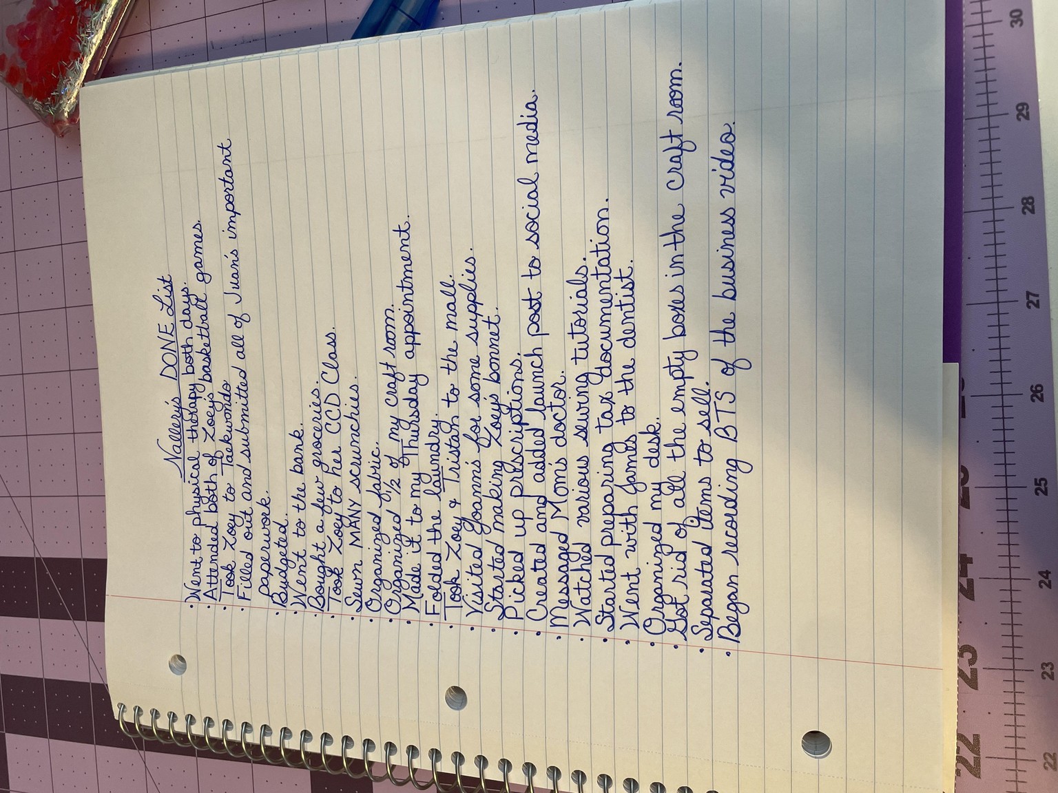 Nallery’s Done List - image 1 - student project