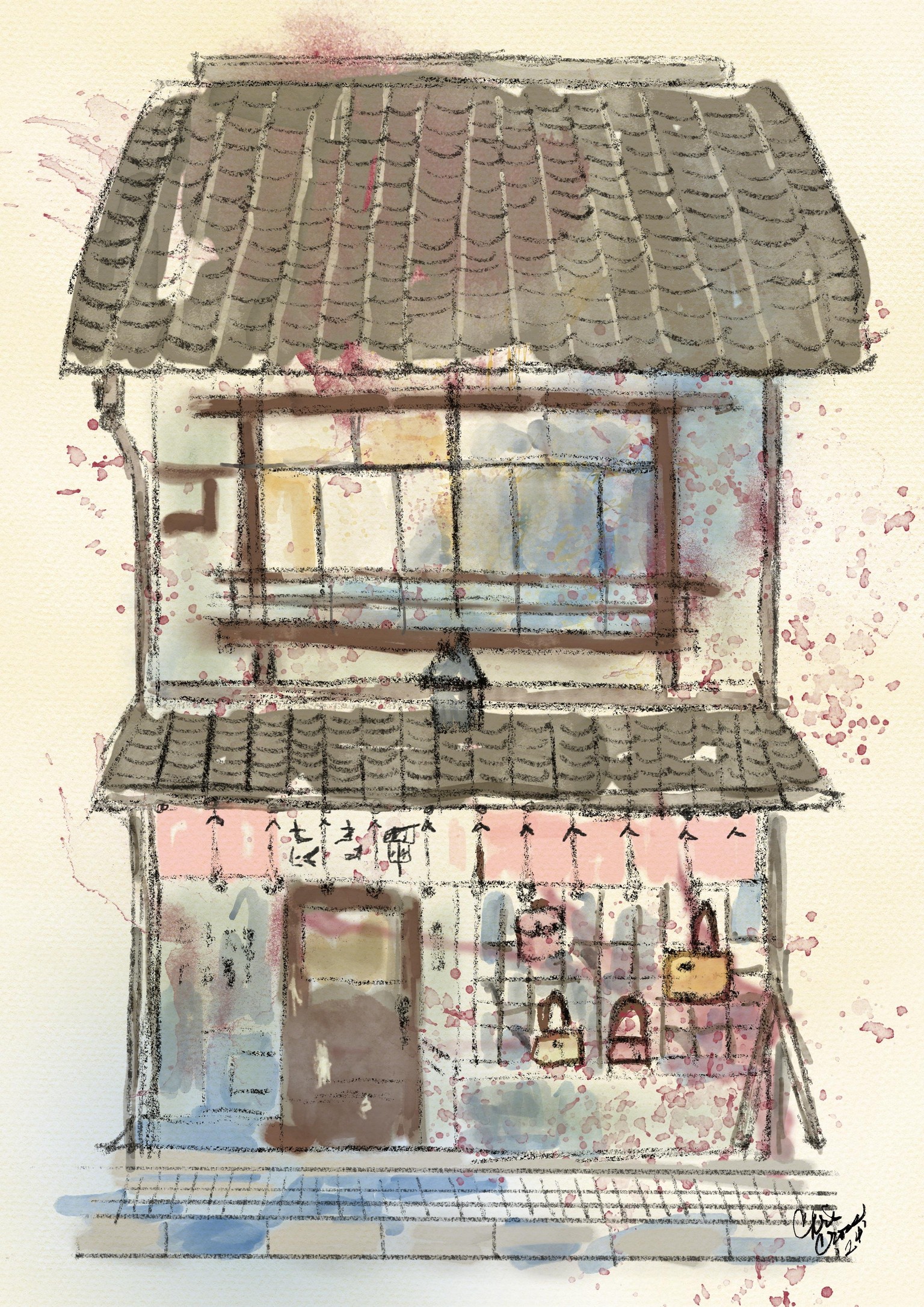 Watercolor Japanese Storefront - image 2 - student project