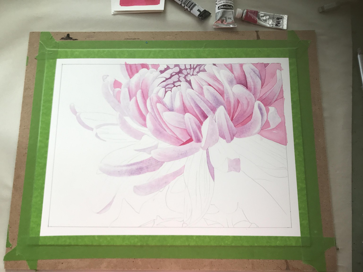 Watercolor Chrysanthemum - image 1 - student project