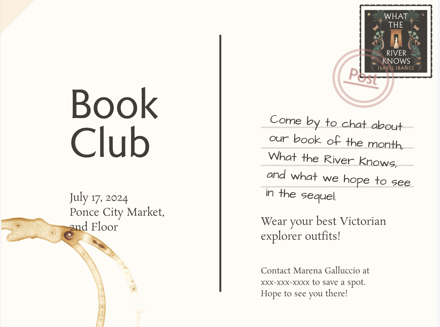 Book club postcard & social post - image 1 - student project