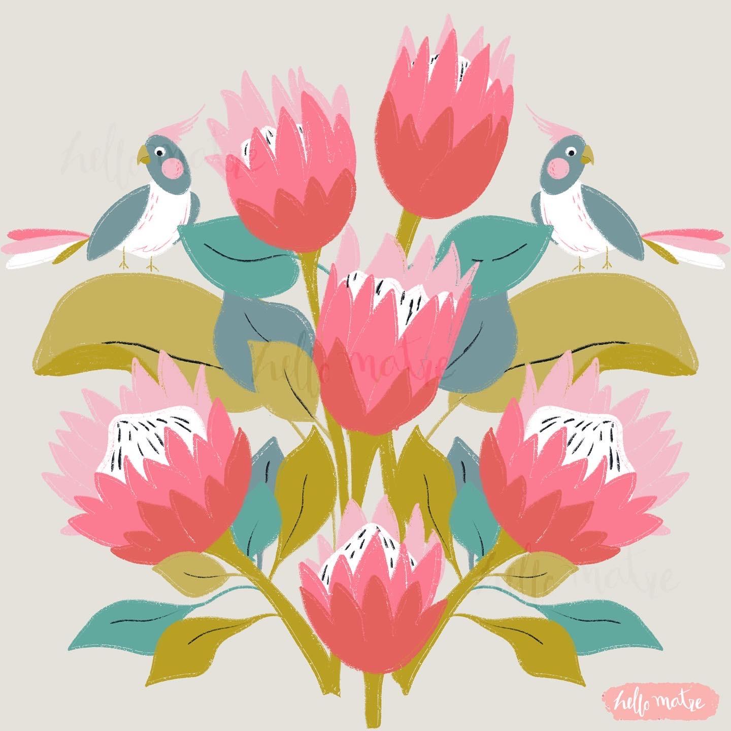 Cockatiel and protea symmetry - image 4 - student project