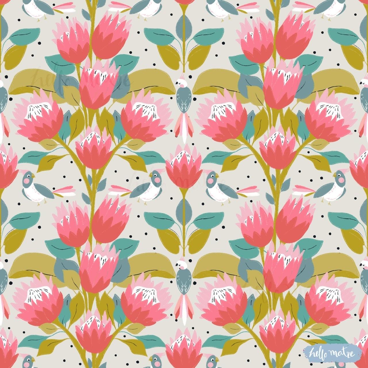 Cockatiel and protea symmetry - image 3 - student project