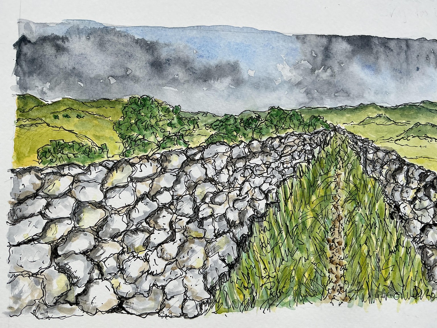 Water colour and pen landscape - image 1 - student project