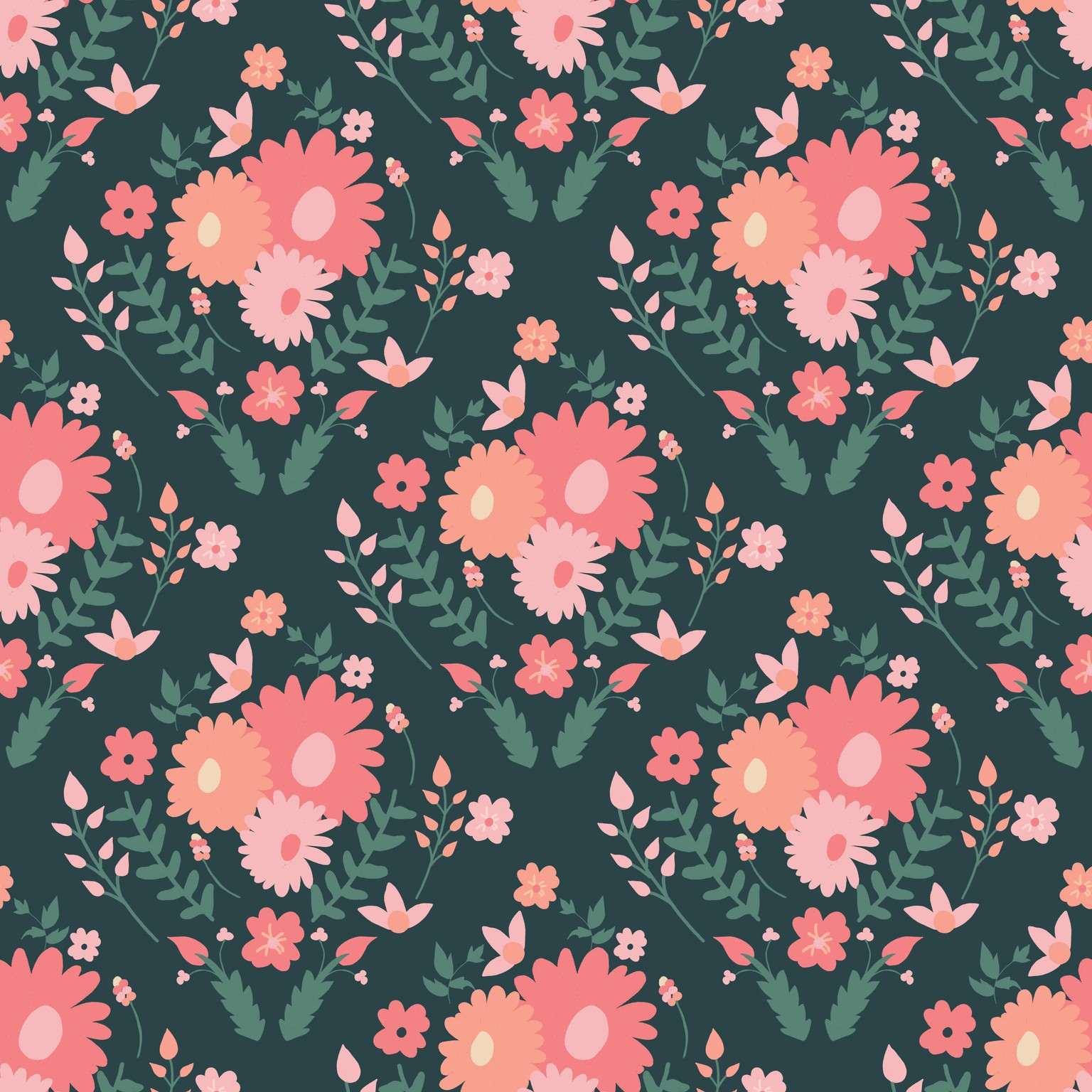 Fall Harvest Floral Pattern - image 1 - student project