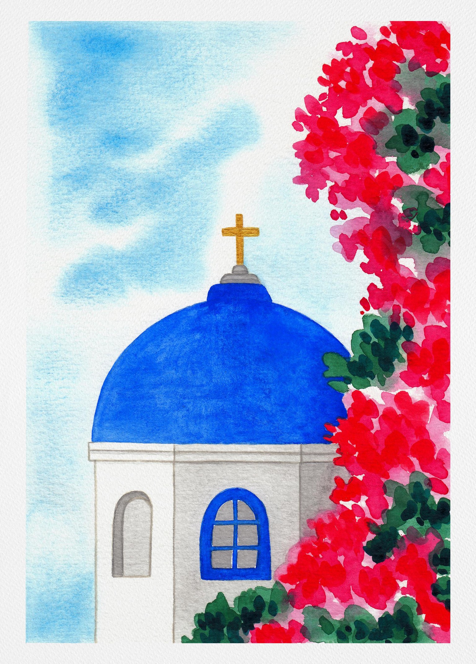Greek Travelogue - 4 dreamy landscapes in watercolor - image 4 - student project