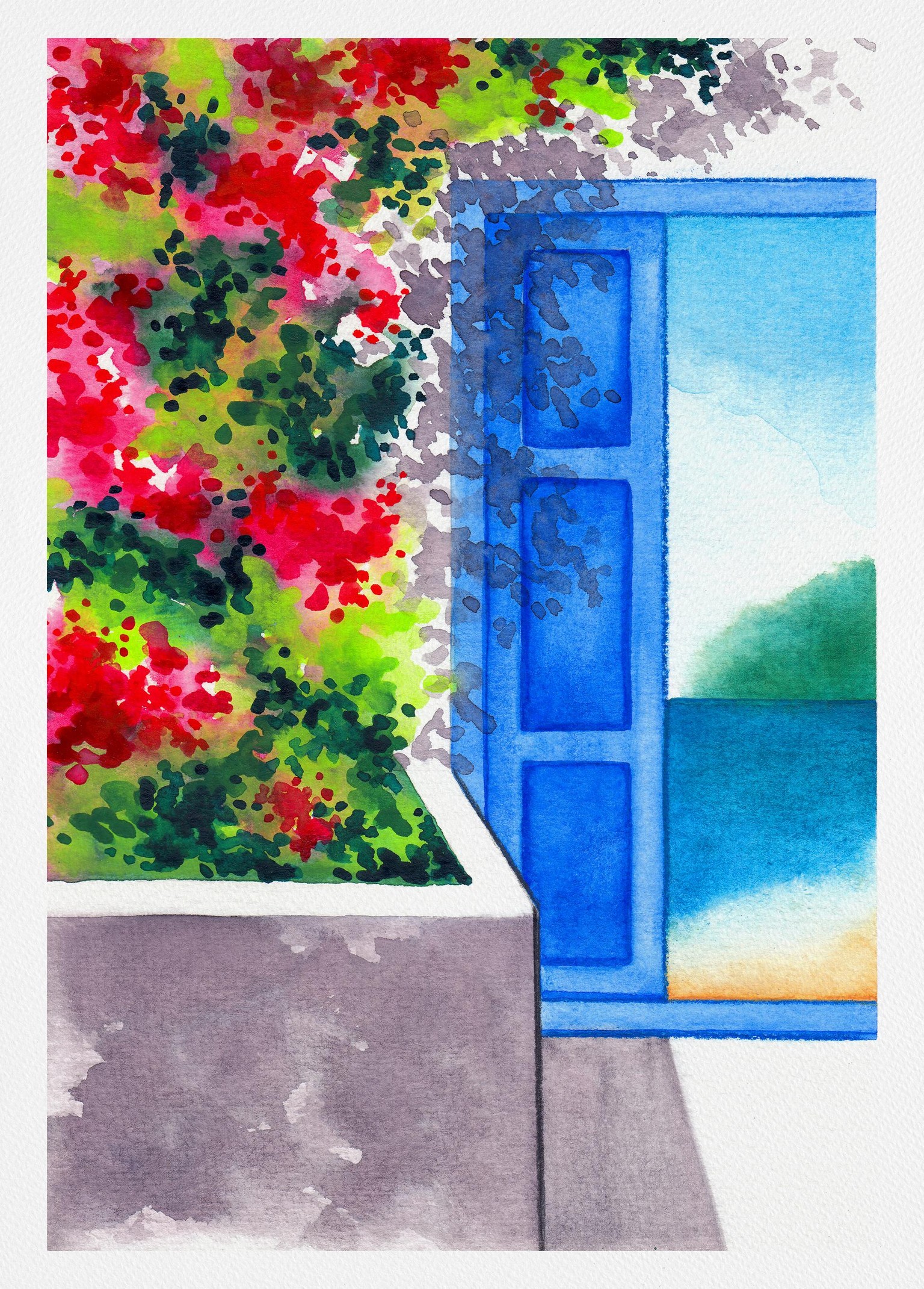 Greek Travelogue - 4 dreamy landscapes in watercolor - image 1 - student project