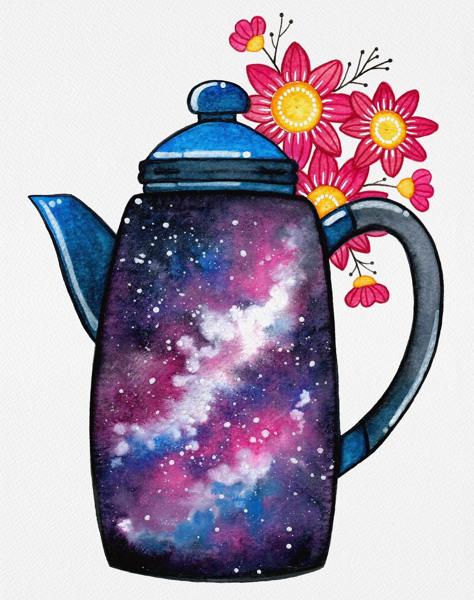Galaxy TeaPot in Watercolor - image 1 - student project
