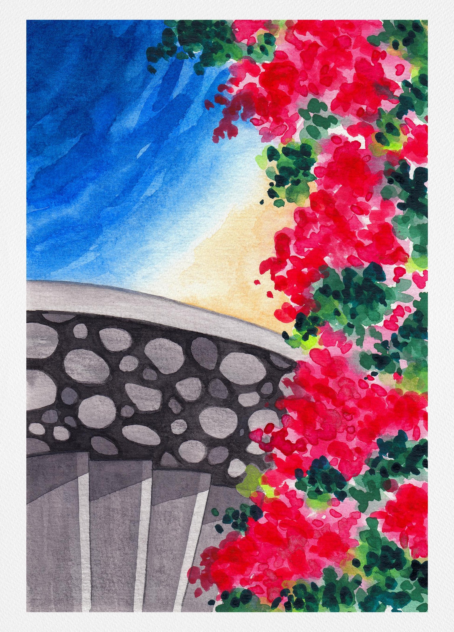 Greek Travelogue - 4 dreamy landscapes in watercolor - image 2 - student project