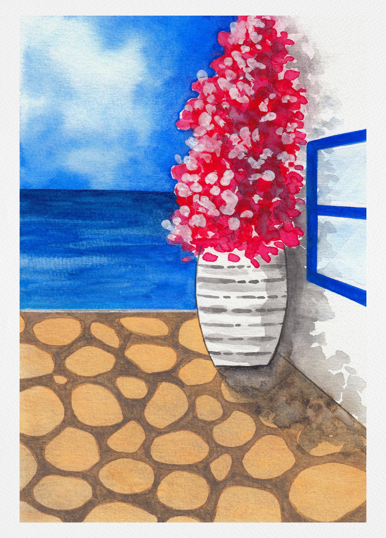 Greek Travelogue - 4 dreamy landscapes in watercolor - image 3 - student project