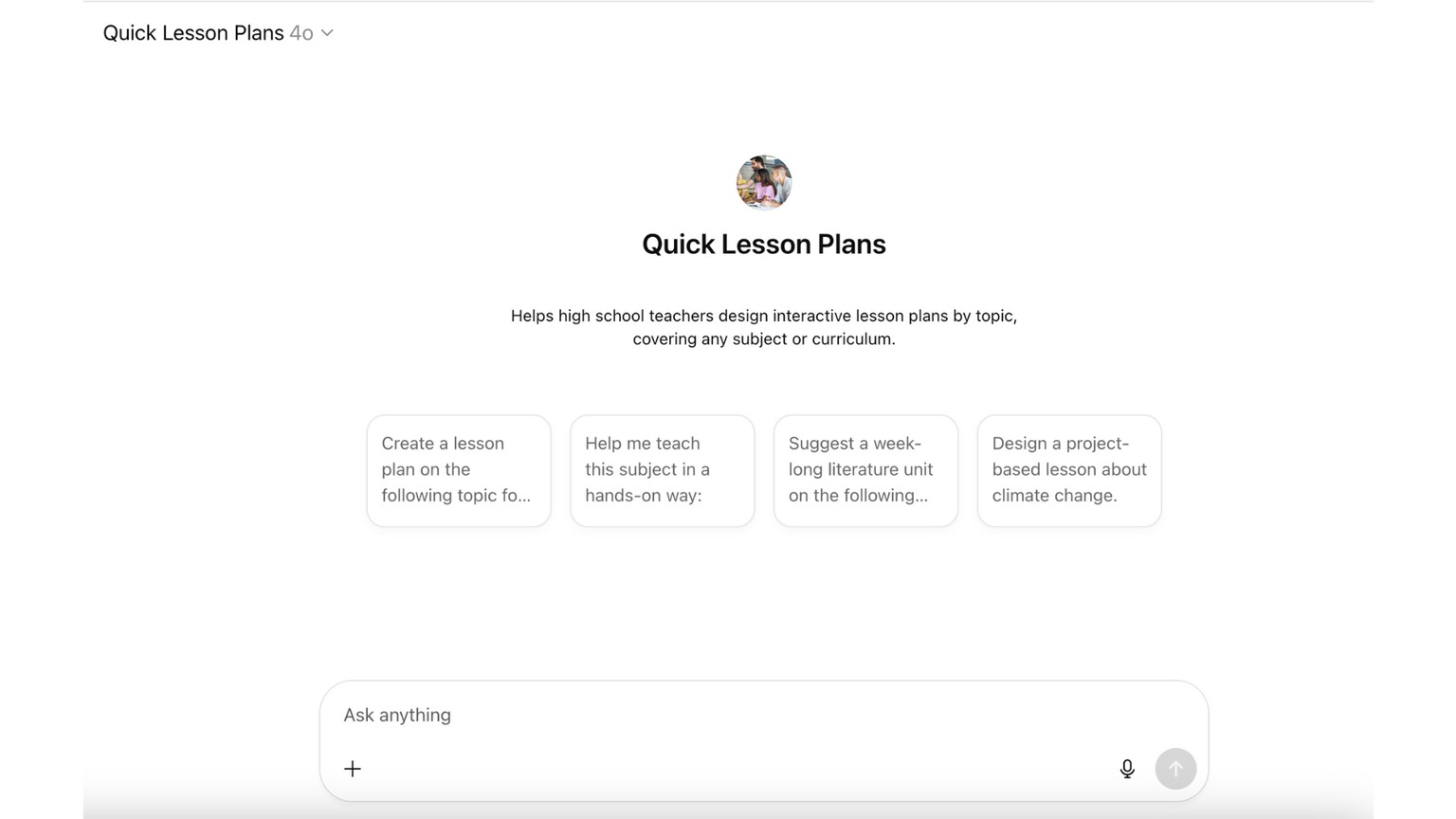 Lessons planning AI assistant - image 1 - student project