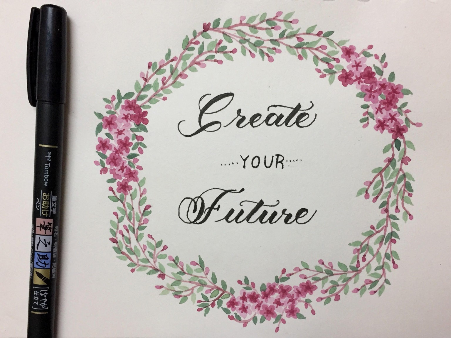Lettering and Floral Wreaths - image 2 - student project