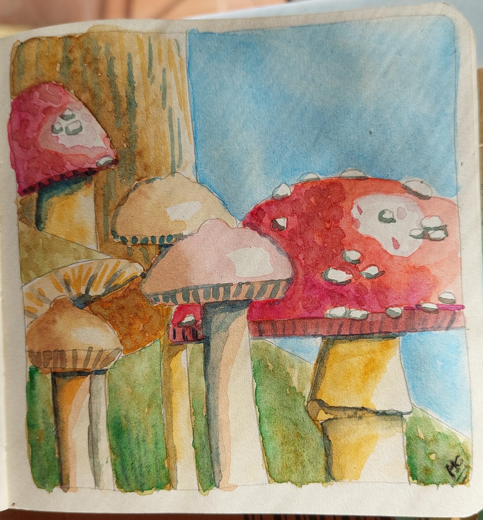 My watercolor mushroom - image 1 - student project