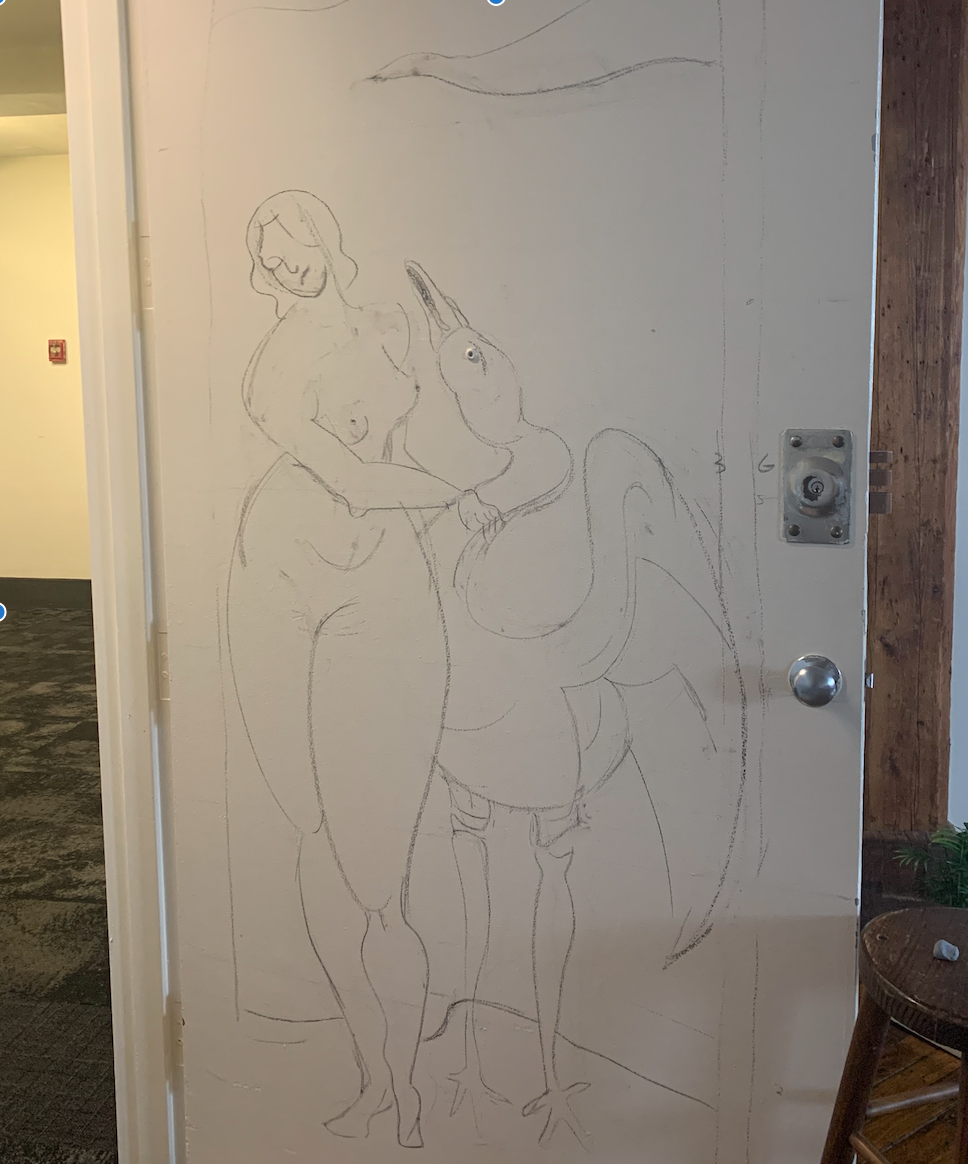 My First Mural: Leda & The Swan - image 3 - student project
