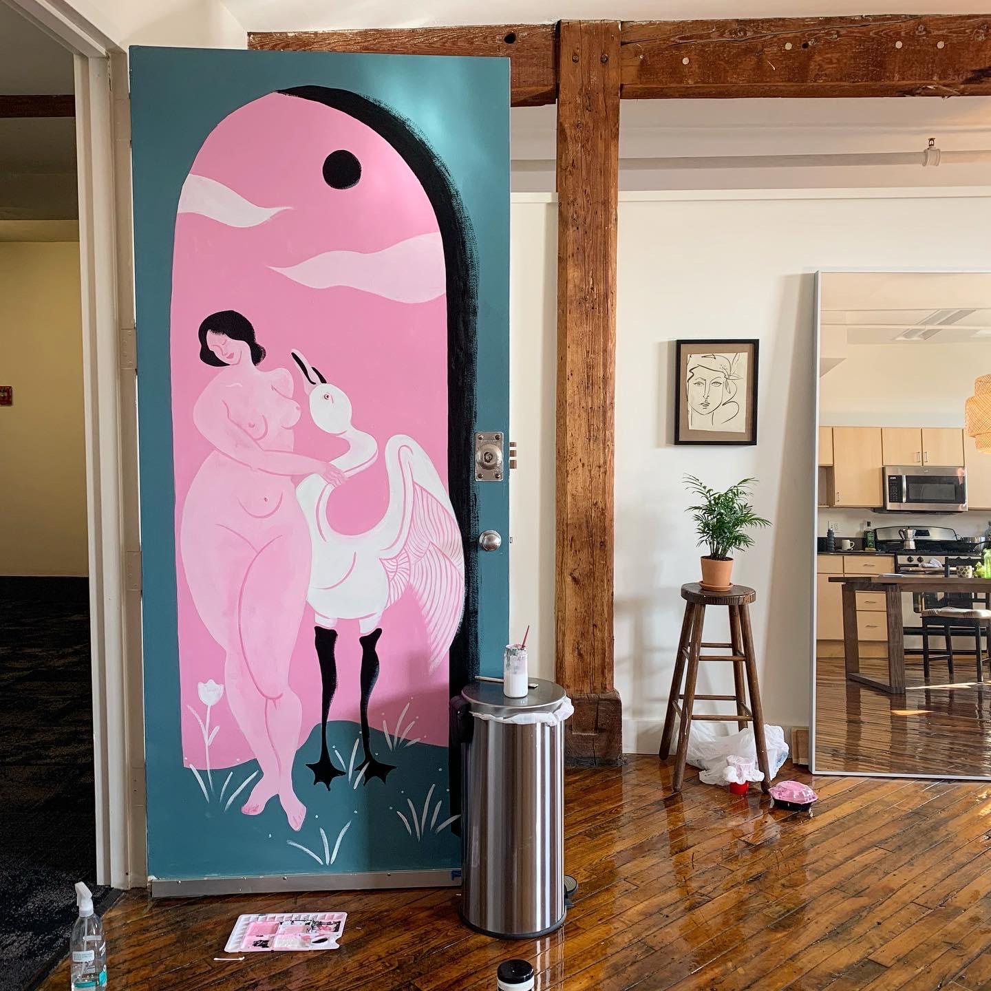 My First Mural: Leda & The Swan - image 5 - student project