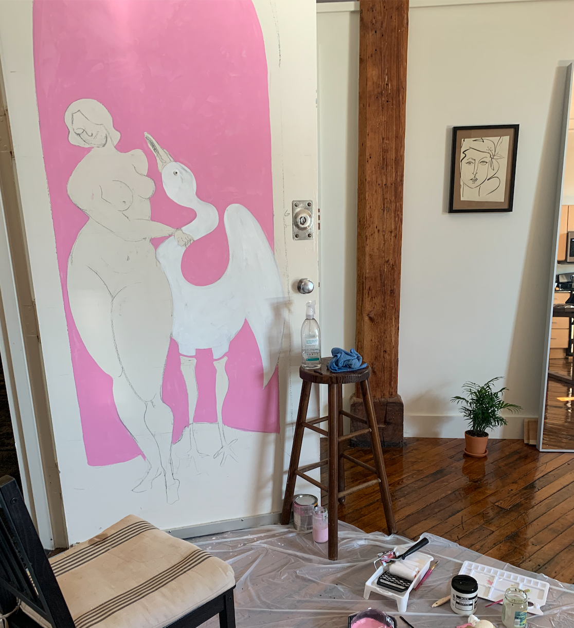 My First Mural: Leda & The Swan - image 4 - student project