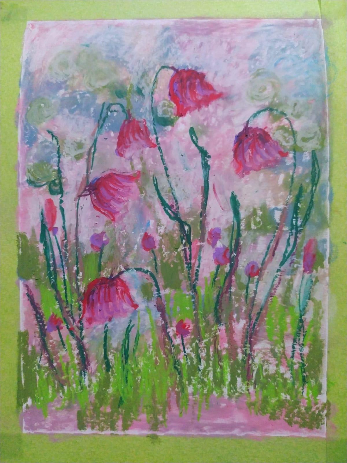 Tulips with Oil pastel - image 1 - student project