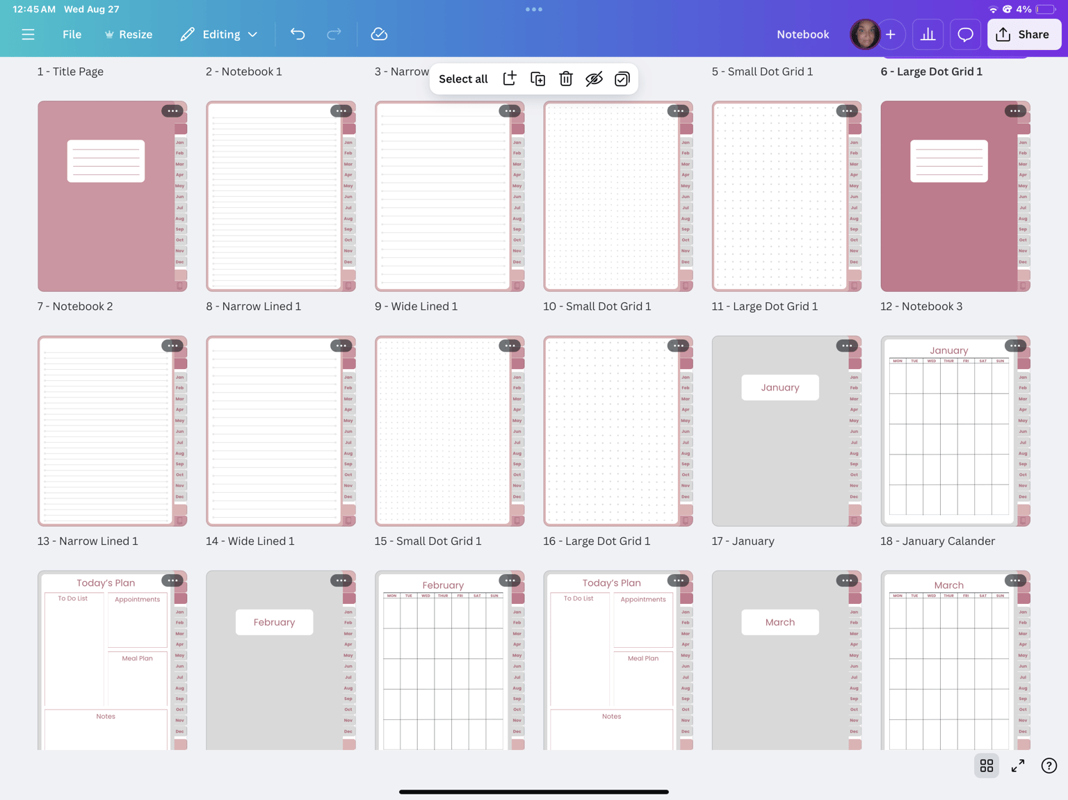 Create a Hyperlinked Notebook in Canva - image 1 - student project