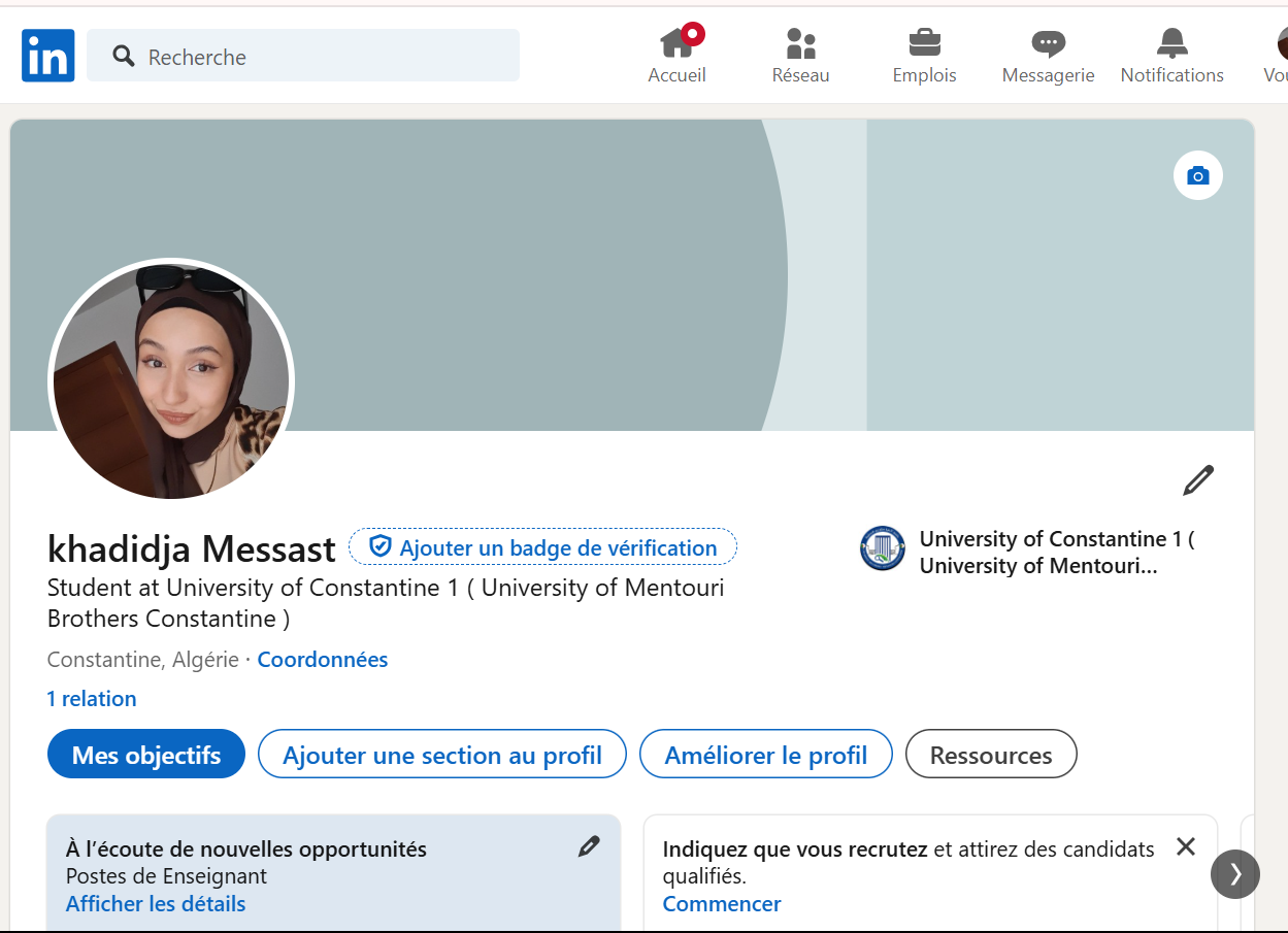 Linkedin profile - image 1 - student project