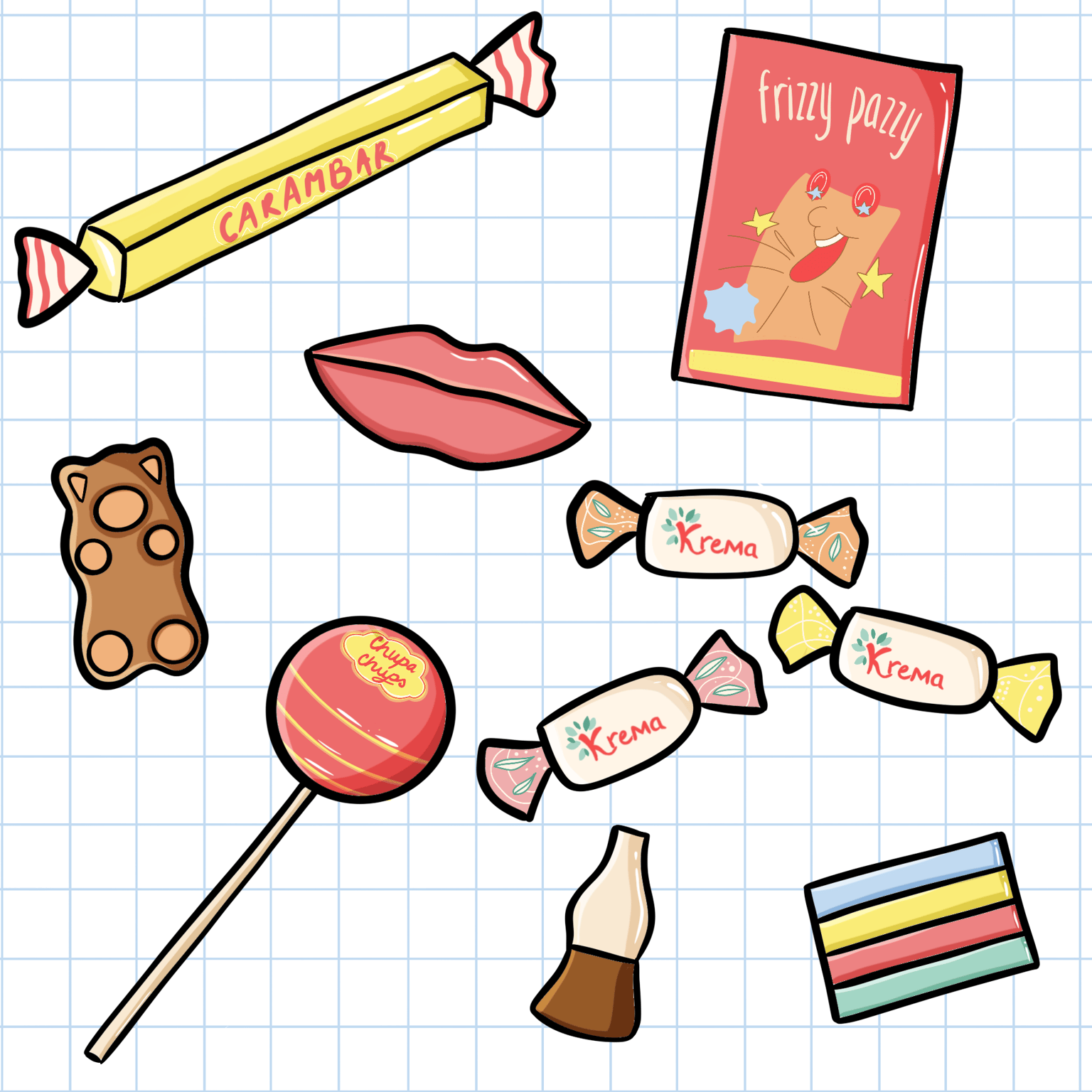 Vintage French Candy Sticker Pack - image 1 - student project