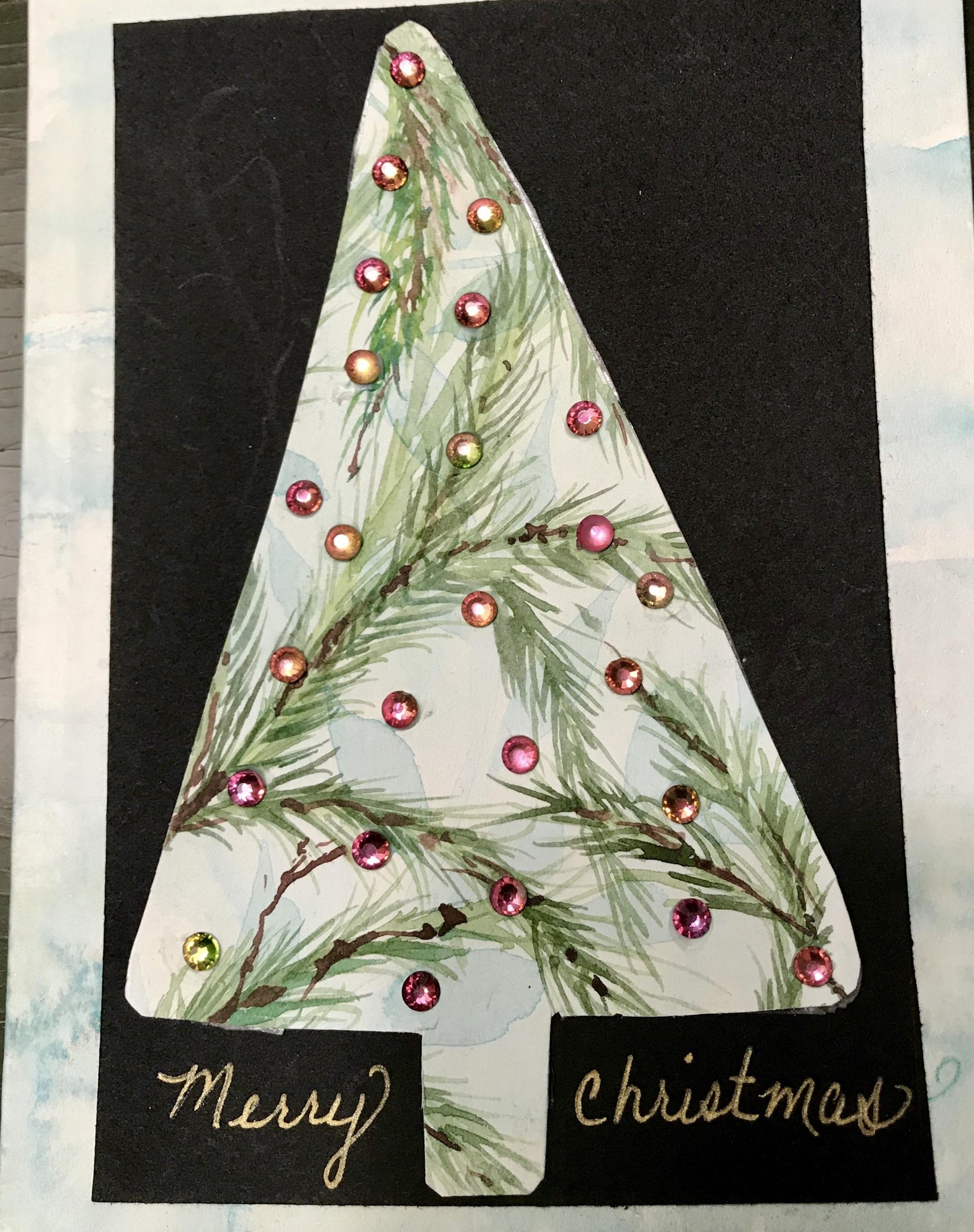 I added some gemstones to my card- this was a fun class; thanks Jessica! - image 1 - student project
