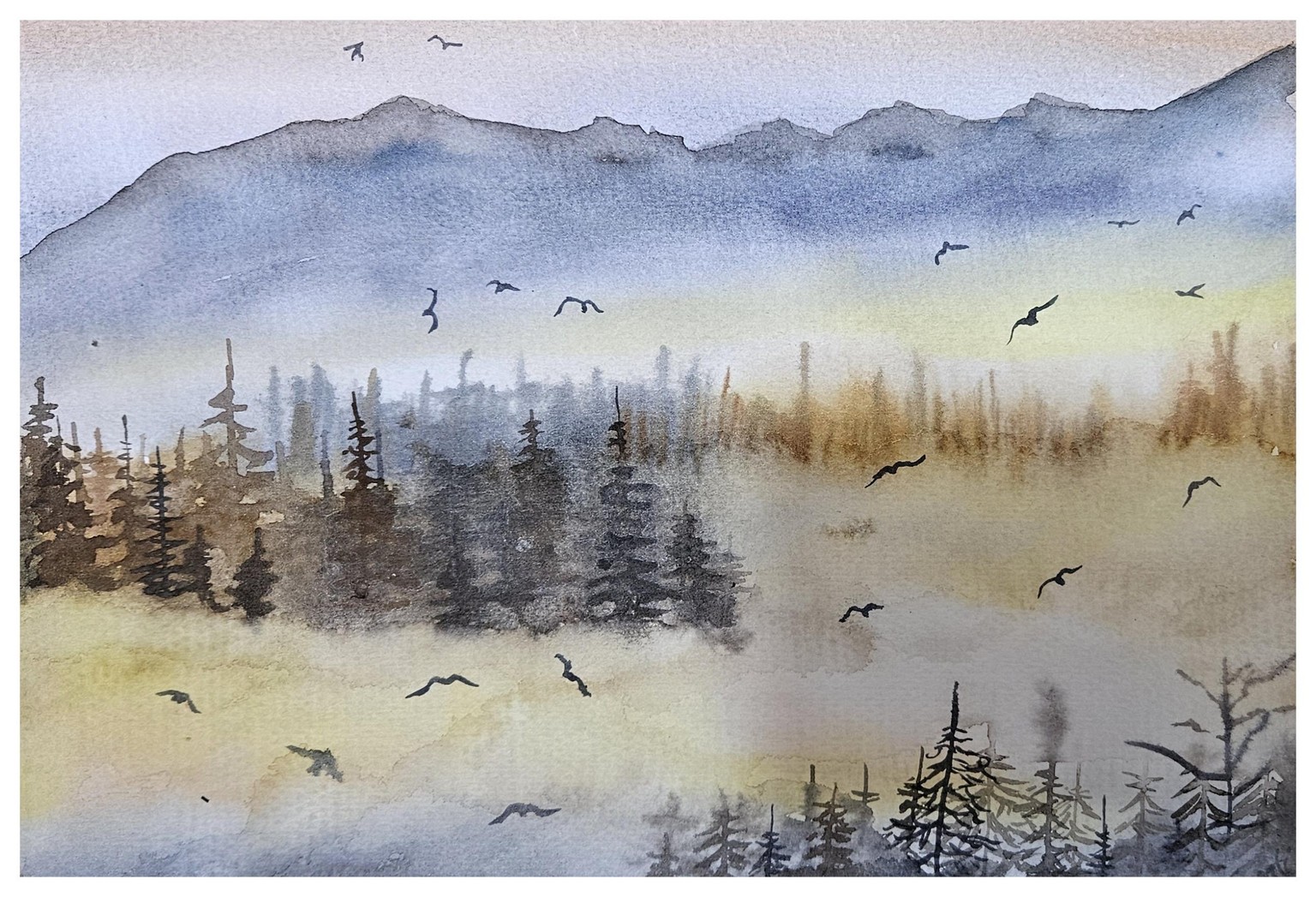 Serene misty landscape - image 1 - student project