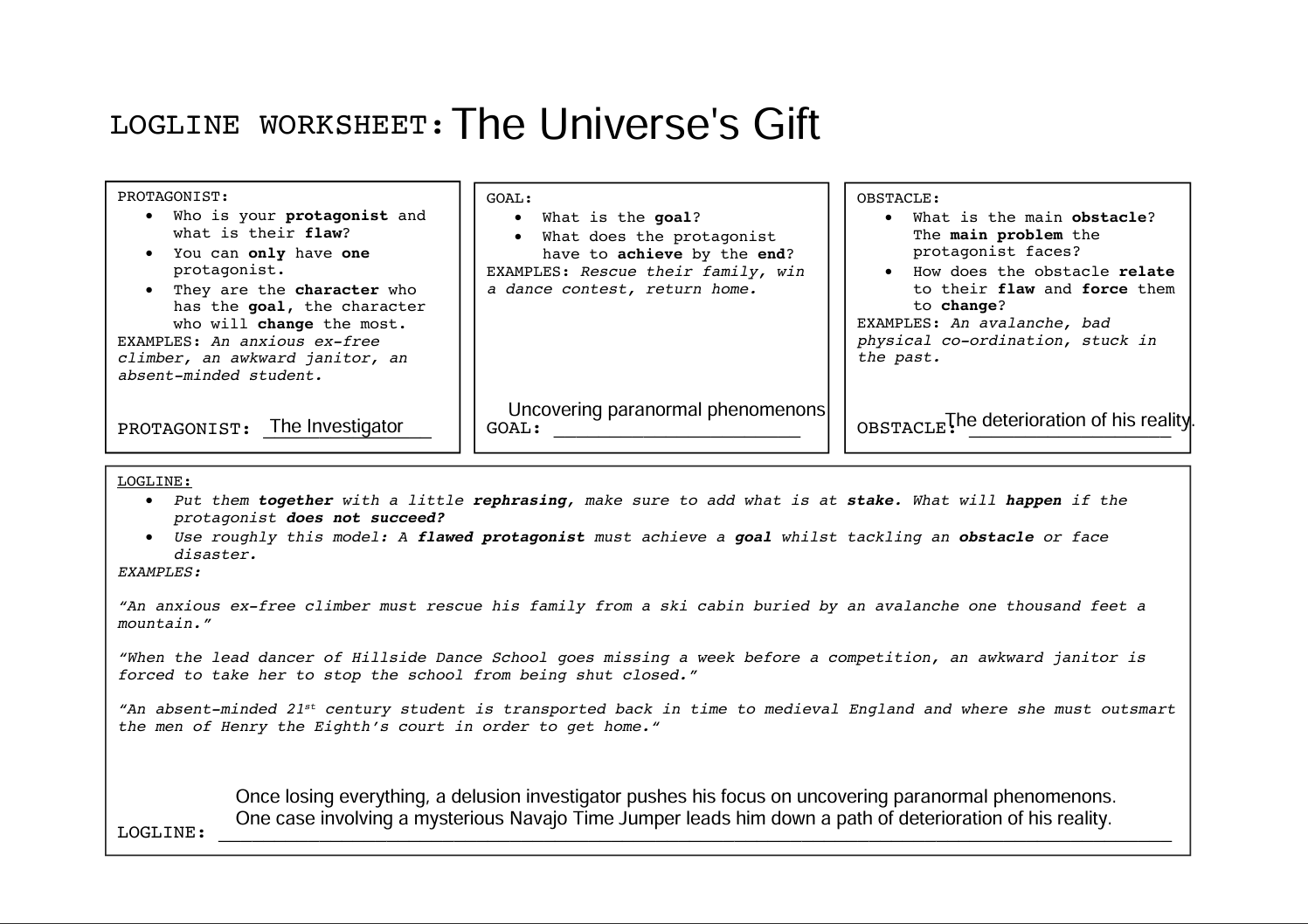 Logline for The Universe's Gift - image 1 - student project