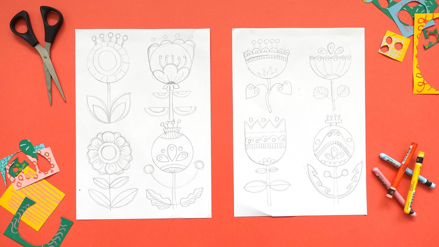 My Folk Inspired Botanical Collage - image 1 - student project