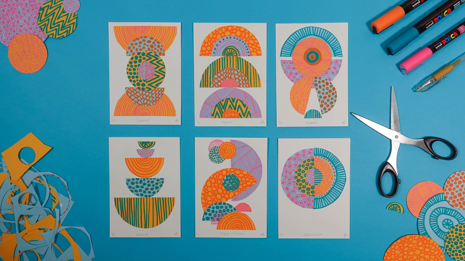 Abstract Pattern Collages: Mindful Drawing + Intuitive Collage for Self-Care - image 10 - student project