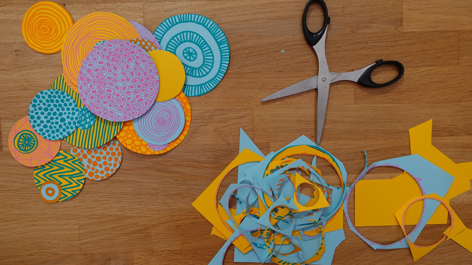 Abstract Pattern Collages: Mindful Drawing + Intuitive Collage for Self-Care - image 2 - student project