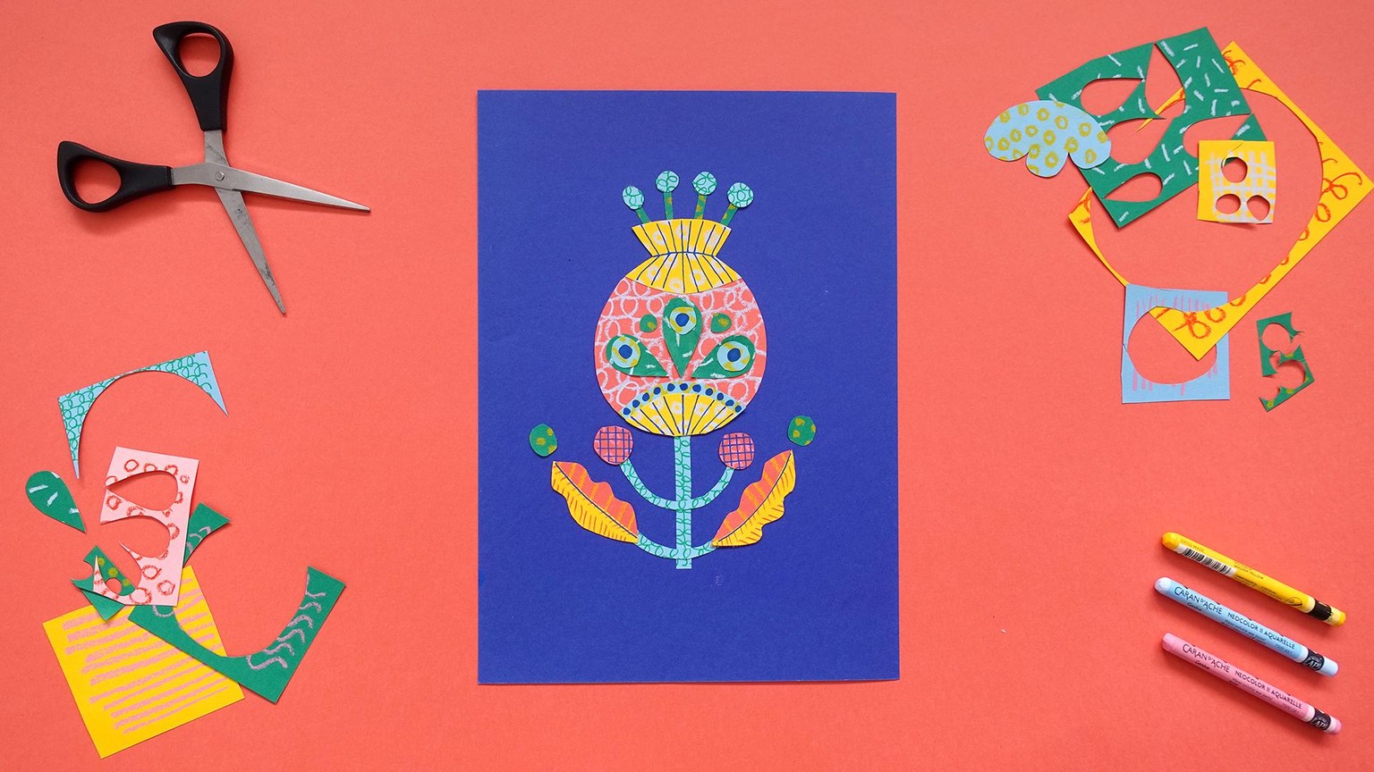 My Folk Inspired Botanical Collage - image 2 - student project