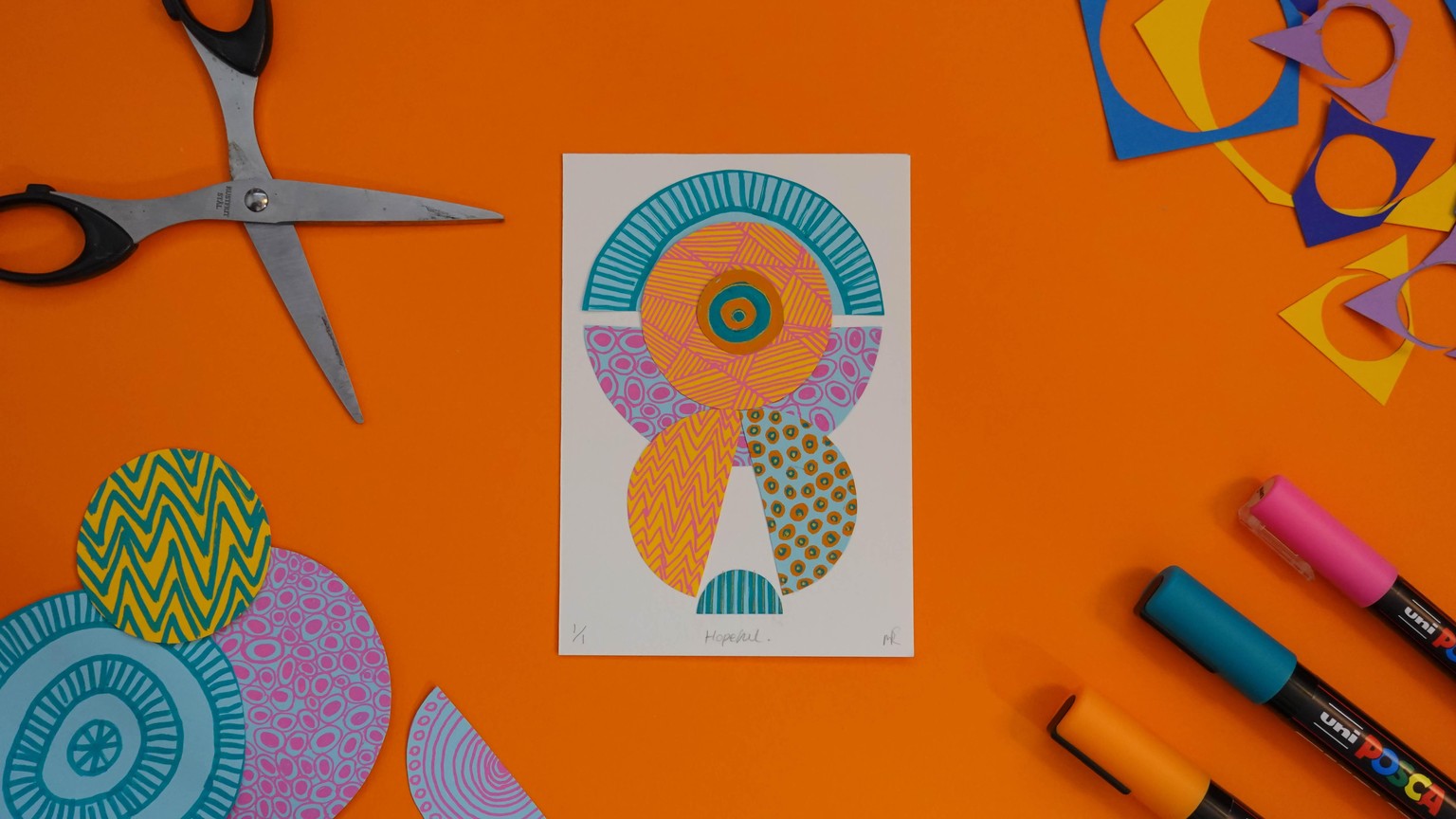 Abstract Pattern Collages: Mindful Drawing + Intuitive Collage for Self-Care - image 5 - student project
