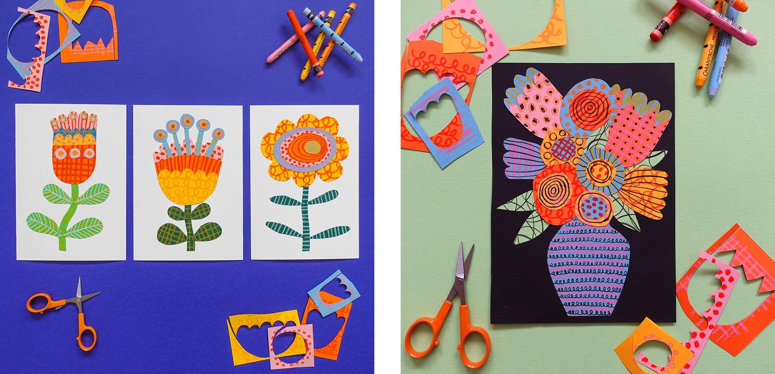 My Folk Inspired Botanical Collage - image 3 - student project