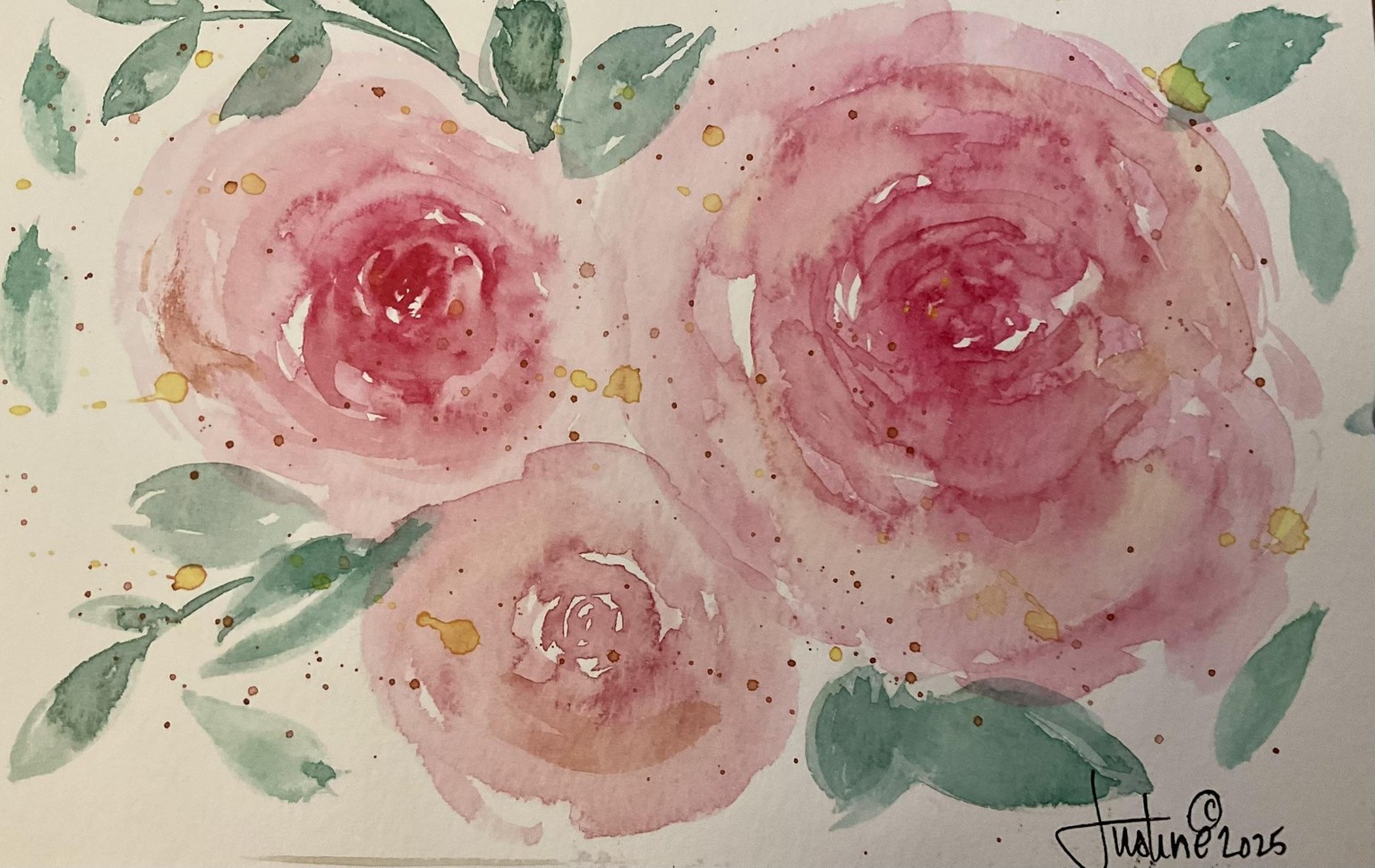 Loose watercolor florals - image 3 - student project