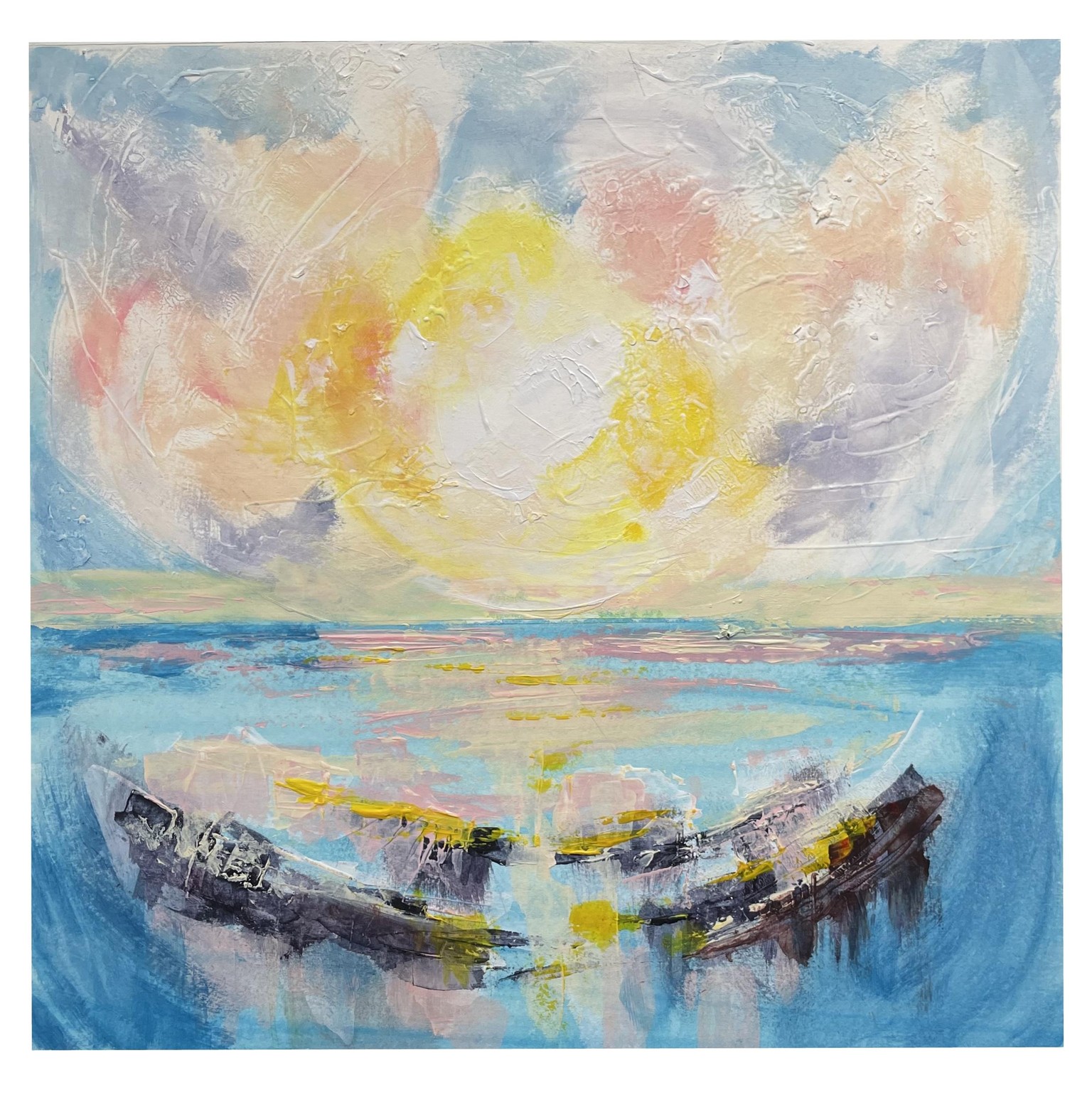 Simple Abstract Seascape Using Acrylic Paint - image 1 - student project