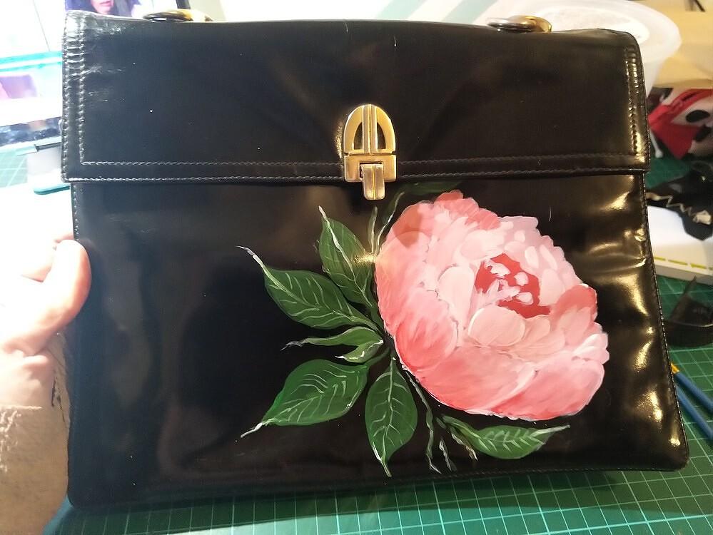 Flower on leather bag - image 2 - student project
