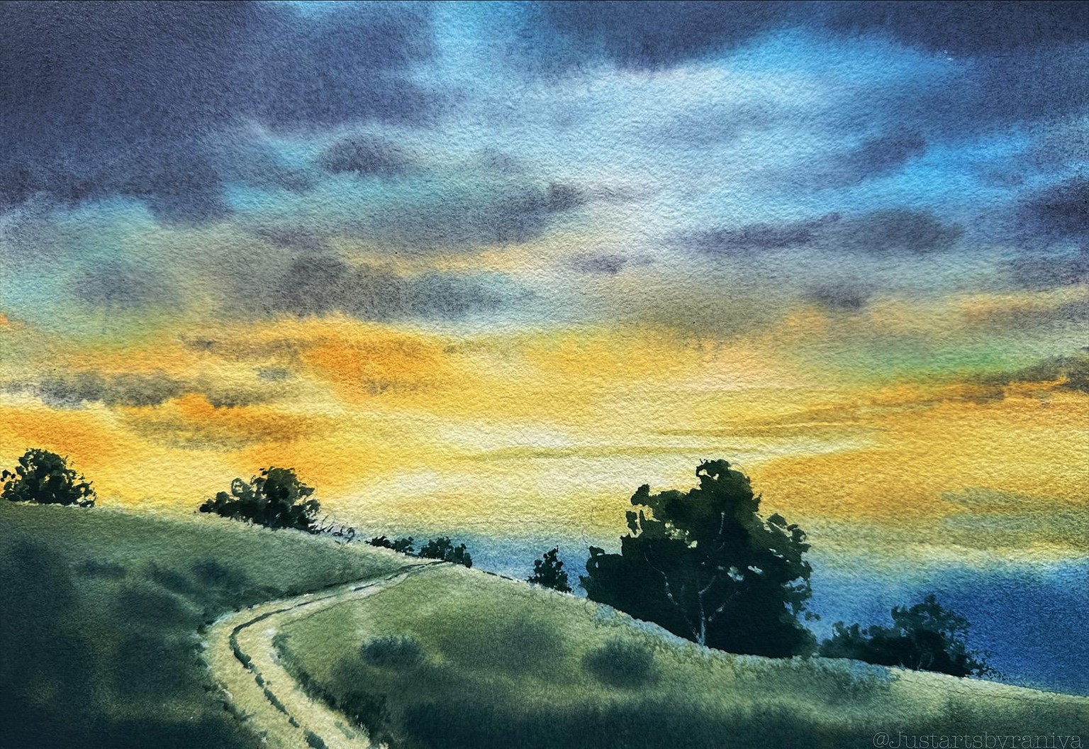 Loose watercolor landscapes - image 2 - student project