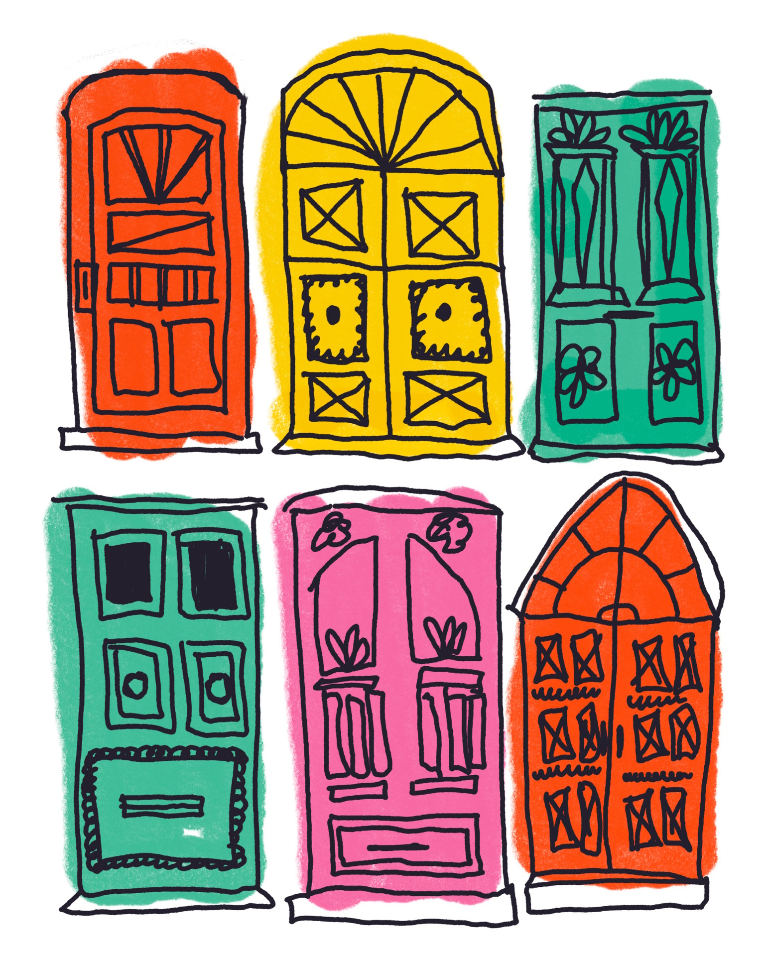 Mid-Century Illustration Fun with Wonky Lines and Markers - image 6 - student project