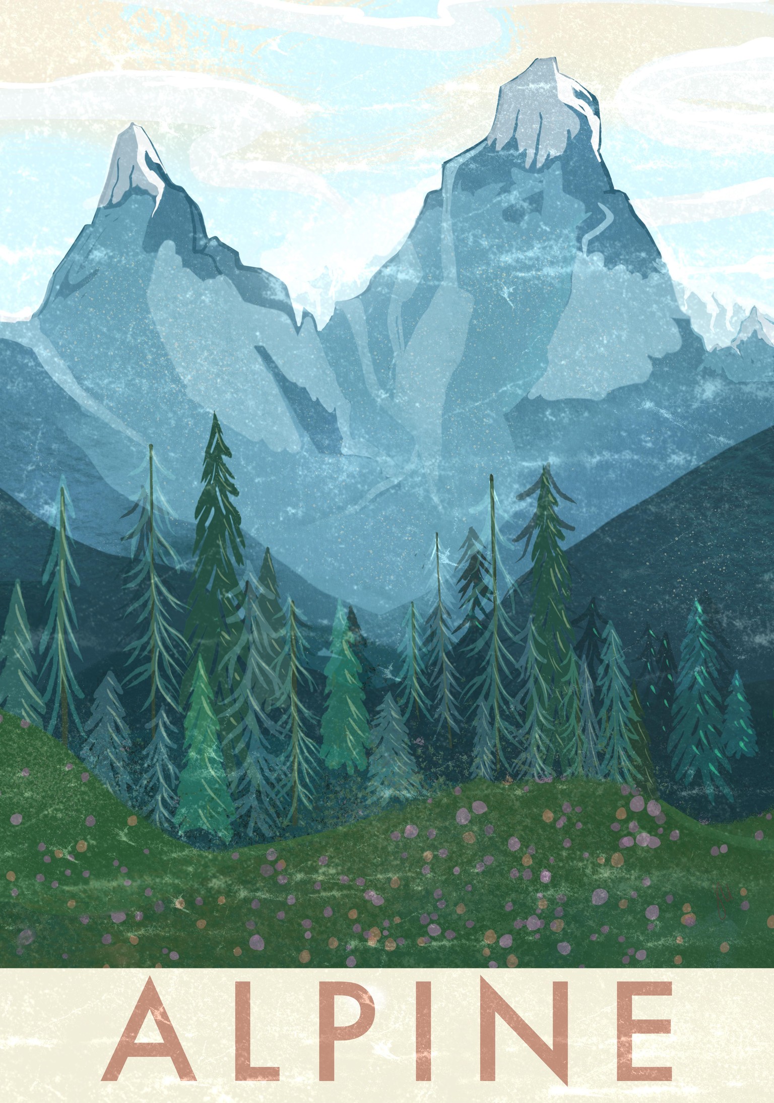 Vintage Alpine Poster - image 1 - student project