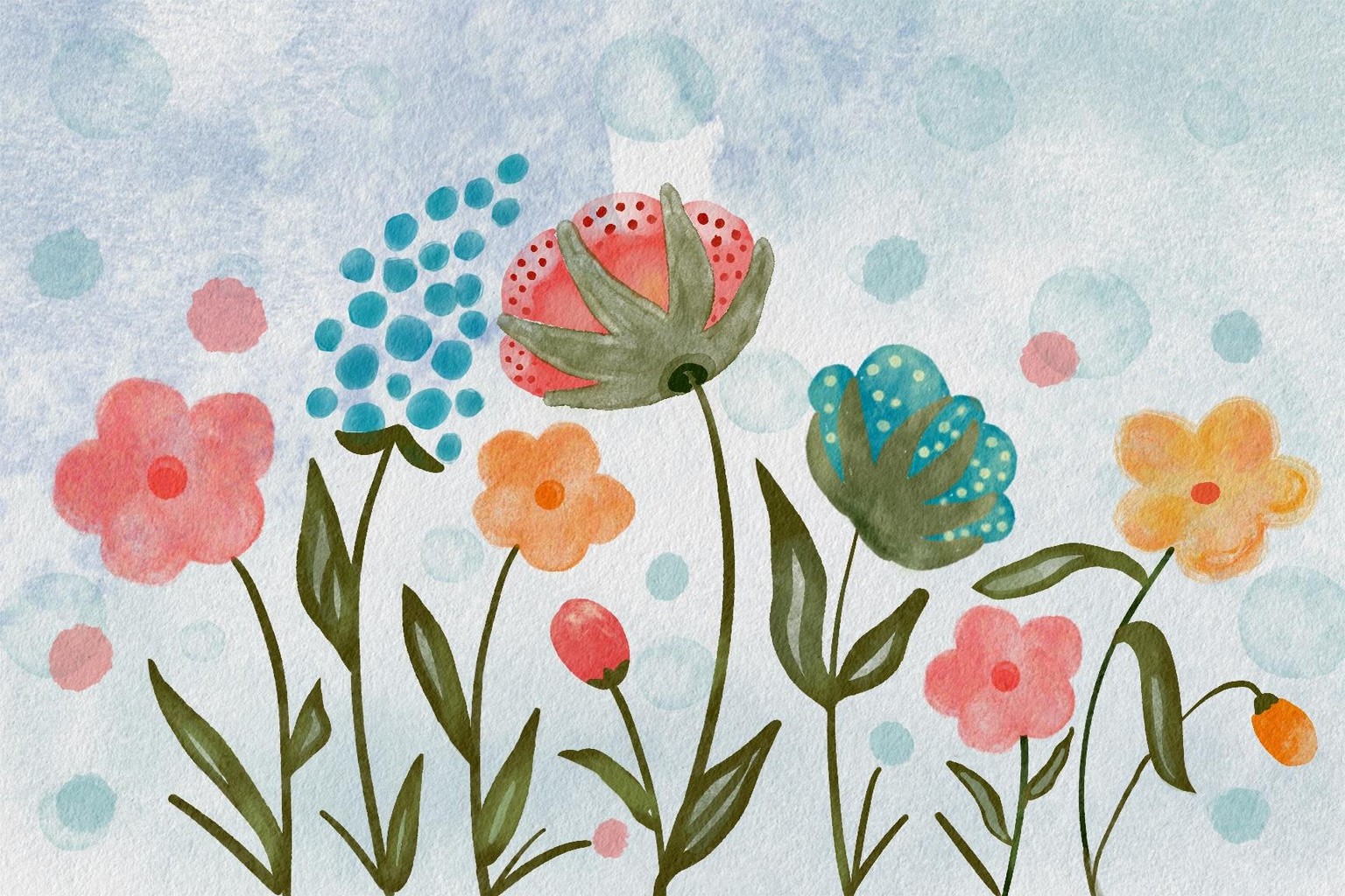 Loose and bold watercolor Florals - image 1 - student project