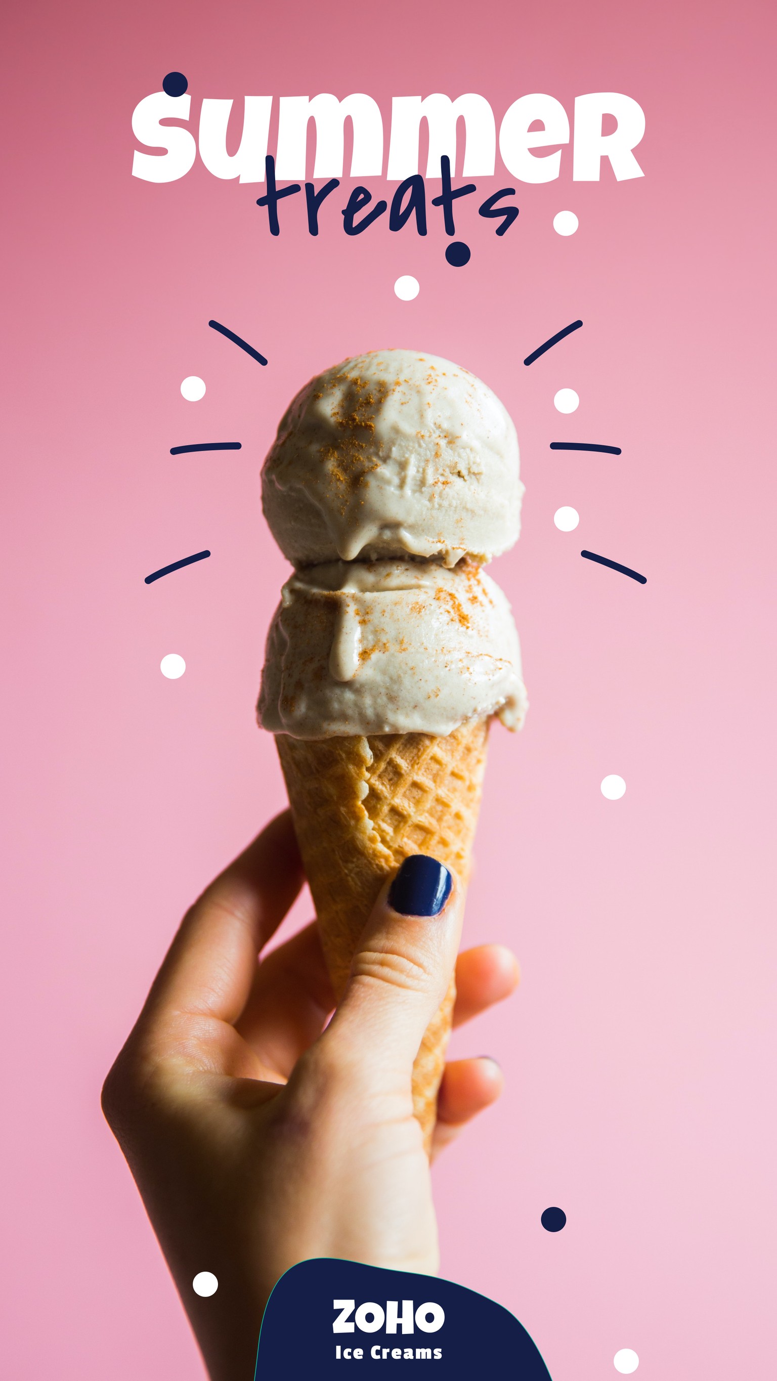 zoho ice creams & restaurent instagram ad posts - image 1 - student project