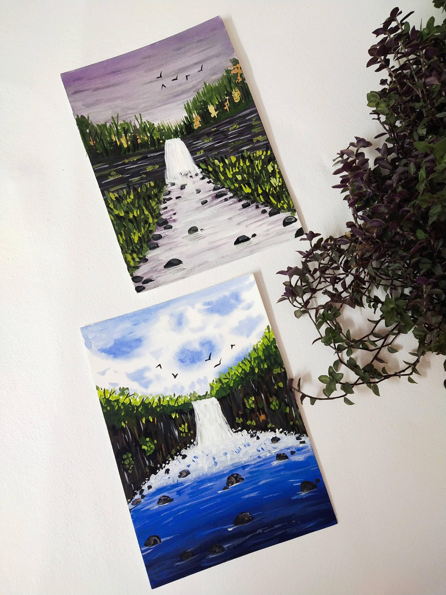 Waterfall Gouache Landscapes - image 2 - student project