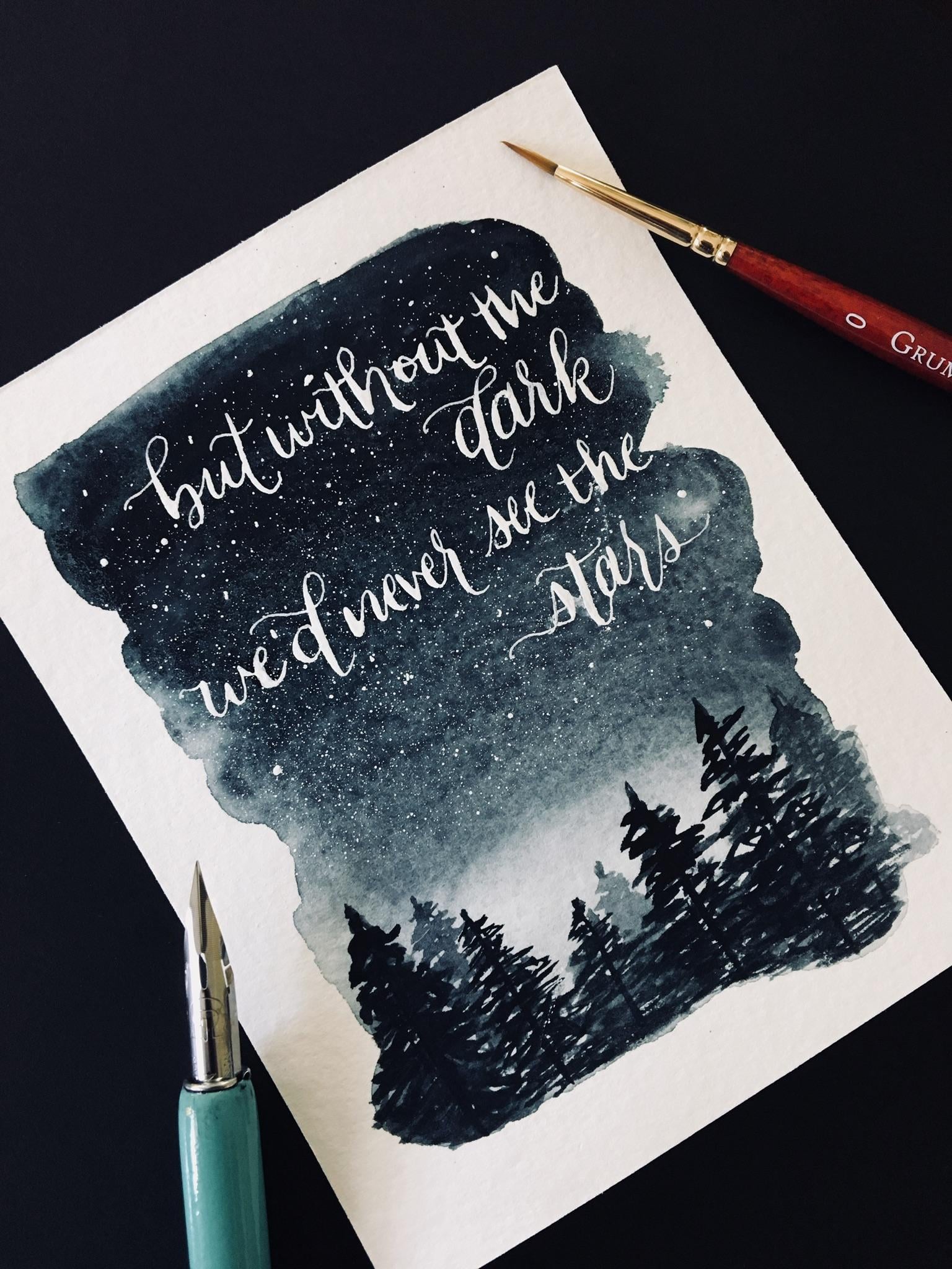 Watercolor night sky - image 1 - student project