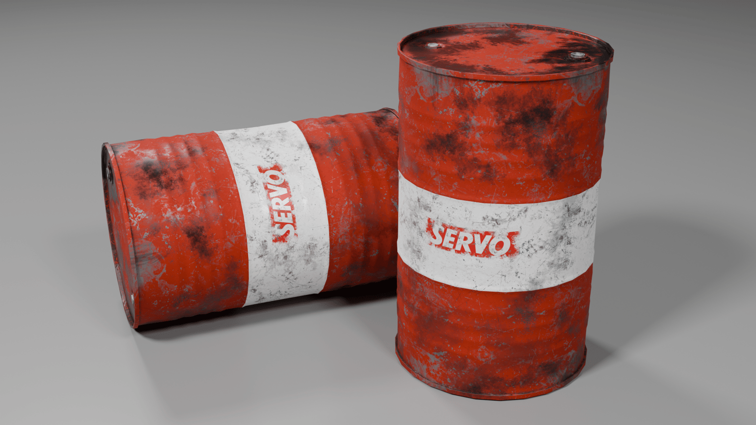 Servo_Barrel_Low polly_modeling_Texturing - image 1 - student project