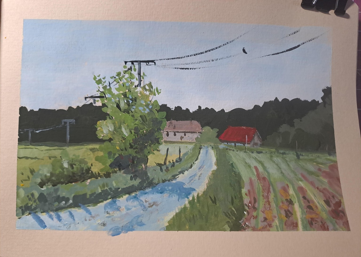 Gouache landscape - image 1 - student project